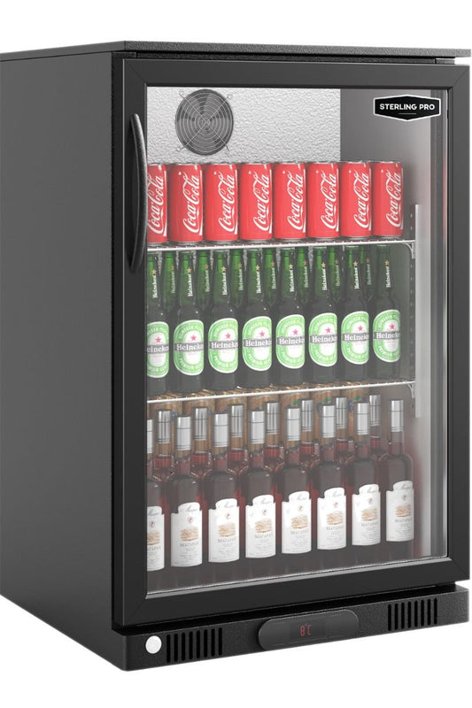Dim Gray Sterling Pro Green SP1HC-BK Hinged Single Door Bottle Cooler, 106 x 330ml Bottles - In Stock
