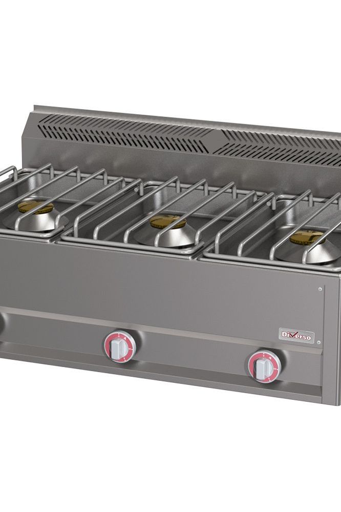 Dim Gray Diverso WR-G3FT-15 Stove 3 burners 8 kW super powerful -Top- - Contact Us For Availability