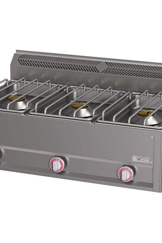 Dim Gray Diverso WR-G3FT-15 Stove 3 burners 8 kW super powerful -Top- - Contact Us For Availability