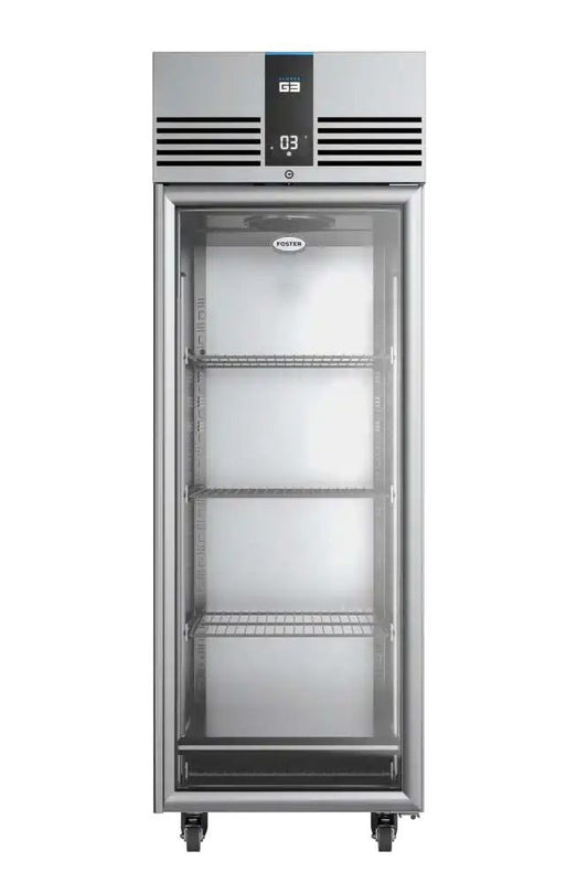 Gray Foster EP700G/41-438 EcoPro G3 Single Glass Door Refrigerated Upright Cabinet, 600 Litres - In Stock