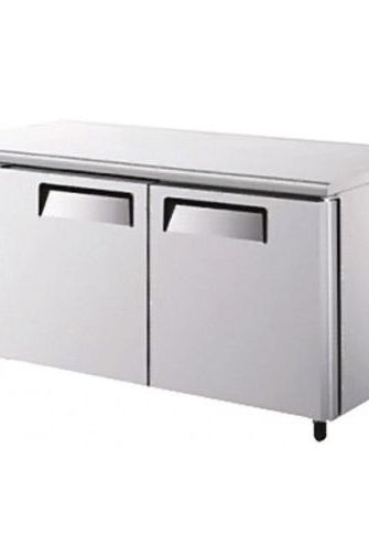 Light Gray Atosa YPF9022GR Two Door Stainless Steel Undercounter Fridge, 270ltrs - Contact Us For Availability