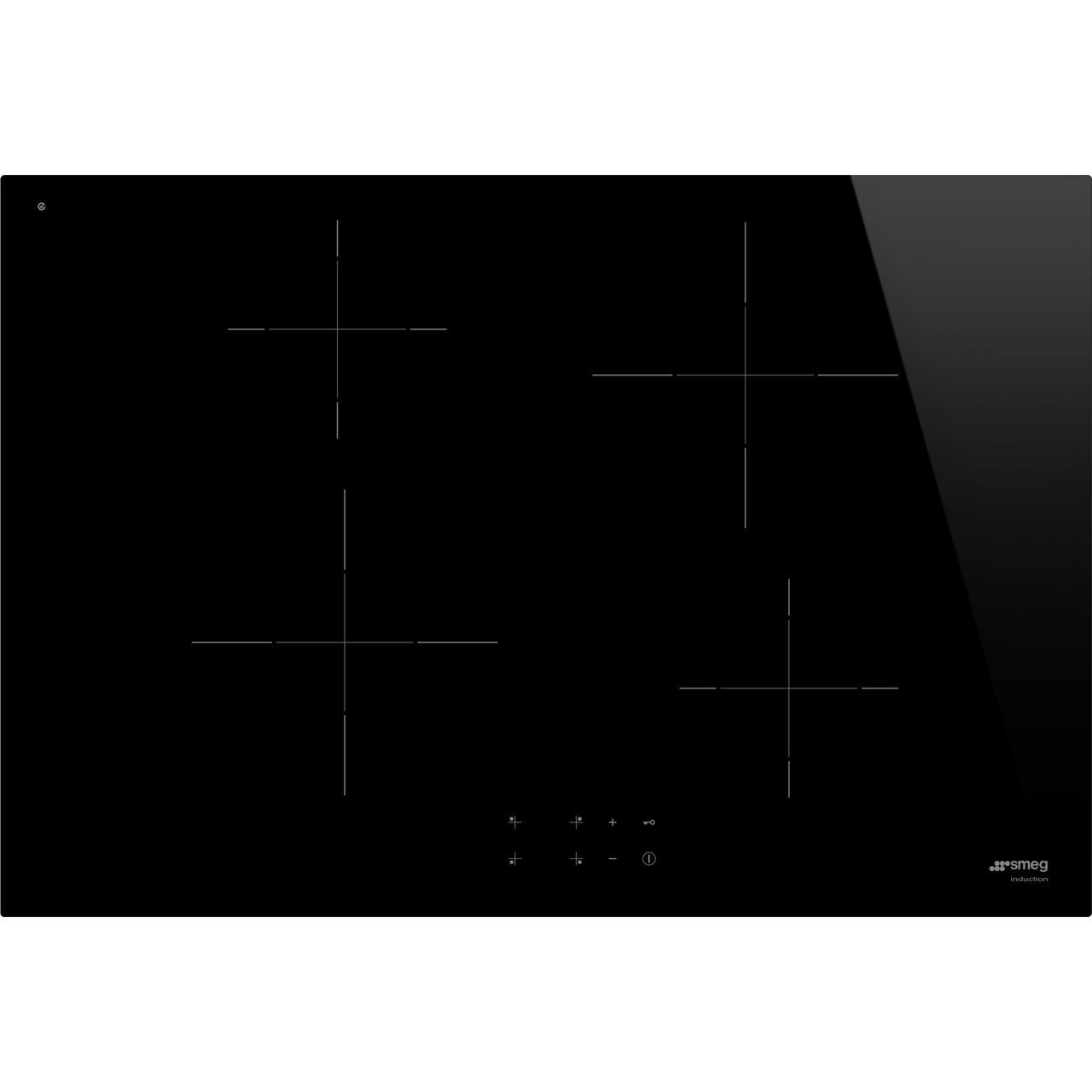 Black SMEG Induction Hob, Touch Control, 750 mm