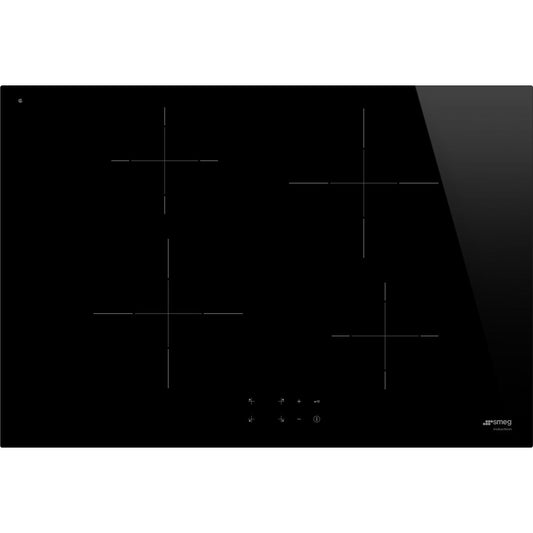 Black SMEG Induction Hob, Touch Control, 750 mm