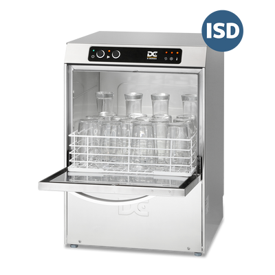 DC SGP40ISD Standard Range 400mm Basket Frontloading Commercial Glasswasher with Integral Water Softener & Drain Pump, 18 Pint Capacity - Contact Us For Availability