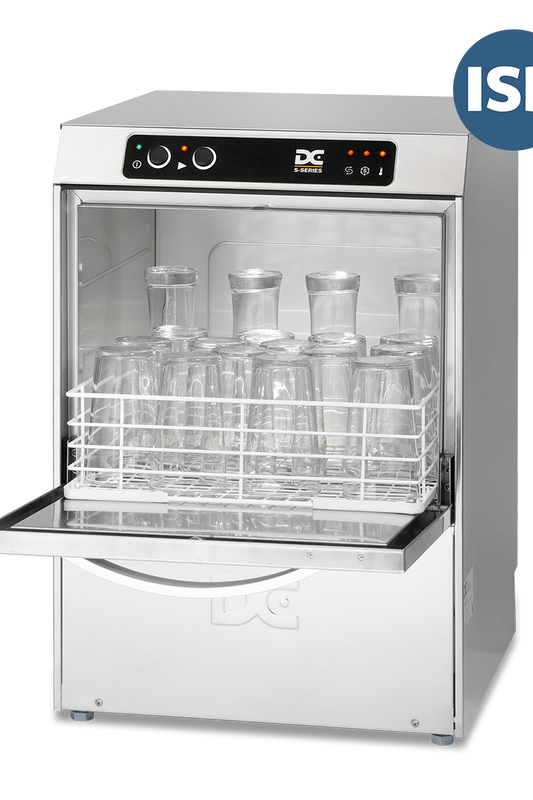 Light Gray DC SGP40ISD Standard Range 400mm Basket Frontloading Commercial Glasswasher with Integral Water Softener & Drain Pump, 18 Pint Capacity - Contact Us For Availability