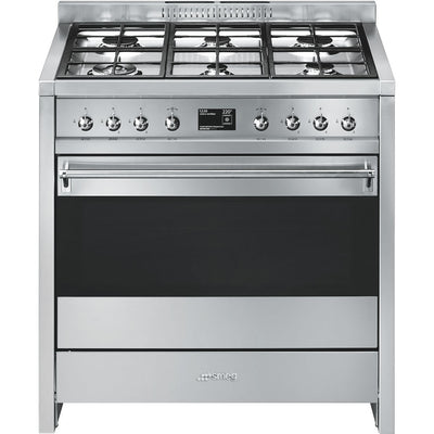 Smeg Opera 90cm Dual Fuel Range Cooker - Stainless Steel