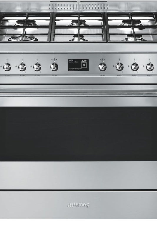 Gray SMEG Opera Range Cooker, 900 mm