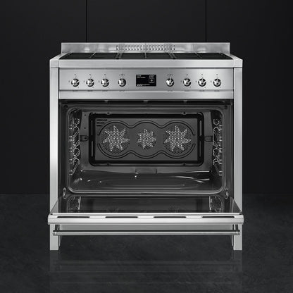 Smeg Opera 90cm Dual Fuel Range Cooker - Stainless Steel