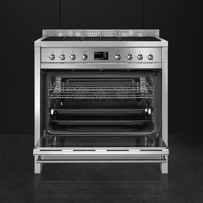 Smeg Opera 90cm Dual Fuel Range Cooker - Stainless Steel