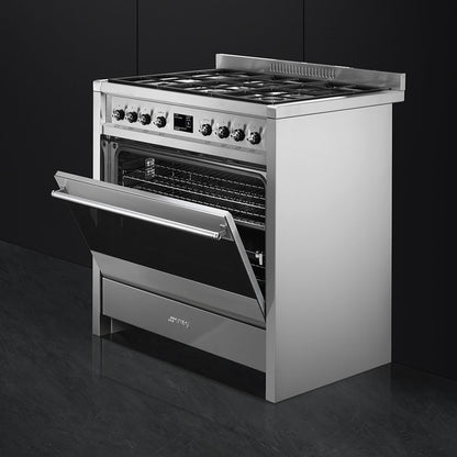 Smeg Opera 90cm Dual Fuel Range Cooker - Stainless Steel