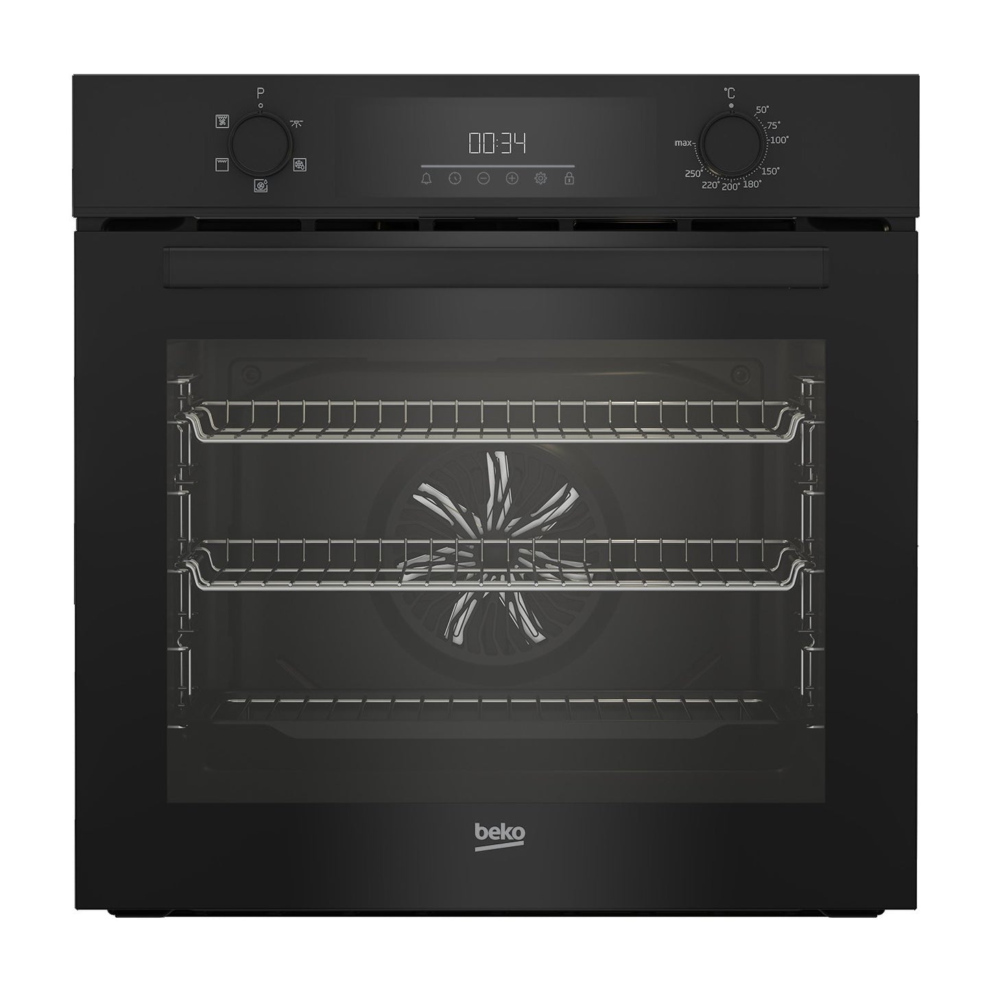Dark Slate Gray Beko BBIF22300B Electric Fan Single Oven - Black