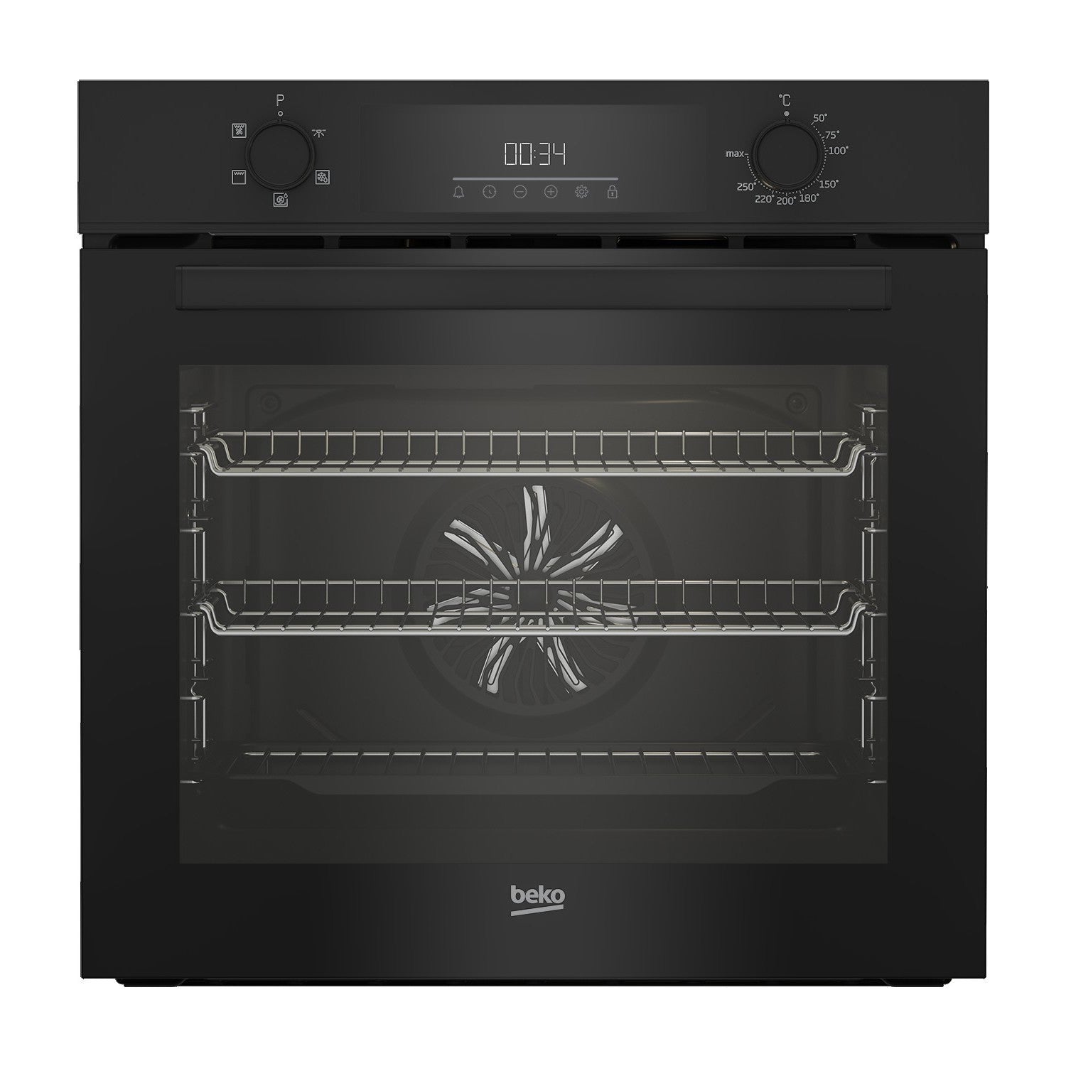 Dark Slate Gray Beko BBIF22300B Electric Fan Single Oven - Black