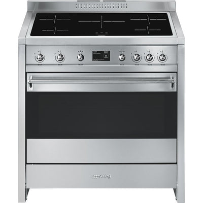 Smeg Opera 90cm Induction Range Cooker with Pyrolytic Oven - Stainless Steel