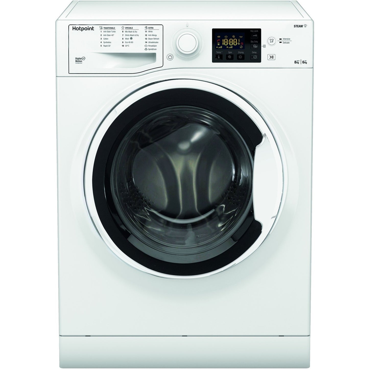 Dark Slate Gray Hotpoint Anti-Stain 8kg Wash 6kg Dry 1400rpm Washer Dryer - White