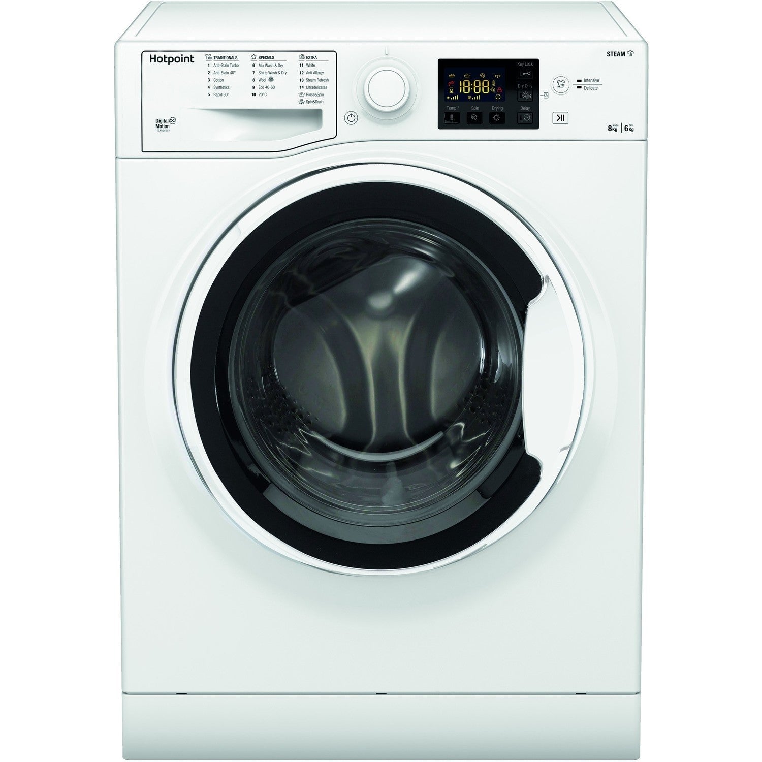 Dark Slate Gray Hotpoint Anti-Stain 8kg Wash 6kg Dry 1400rpm Washer Dryer - White