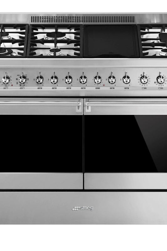 Gray SMEG Opera Cooker, Dual Fuel, with Double Oven, 1200 mm
