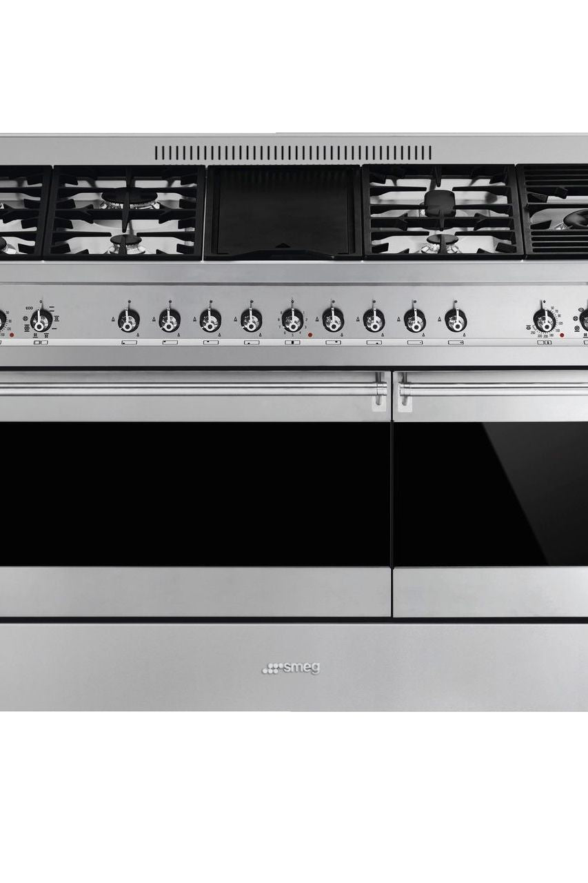 Gray SMEG Opera Cooker, Gas, Dual Cavity with Electric Griddle 1500mm