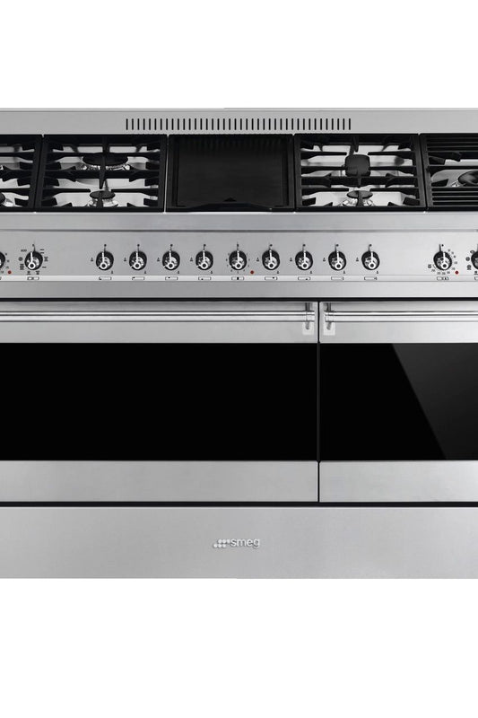 Gray SMEG Opera Cooker, Gas, Dual Cavity with Electric Griddle 1500mm