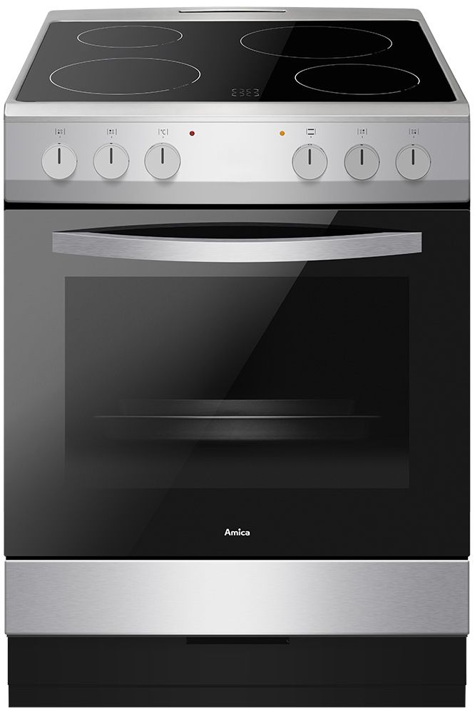 Gray AFC601SS Amica 60cm Freestanding cooker with Ceramic hob