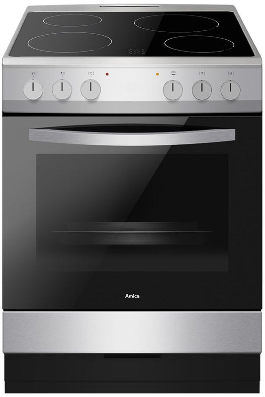 Gray AFC601SS Amica 60cm Freestanding cooker with Ceramic hob