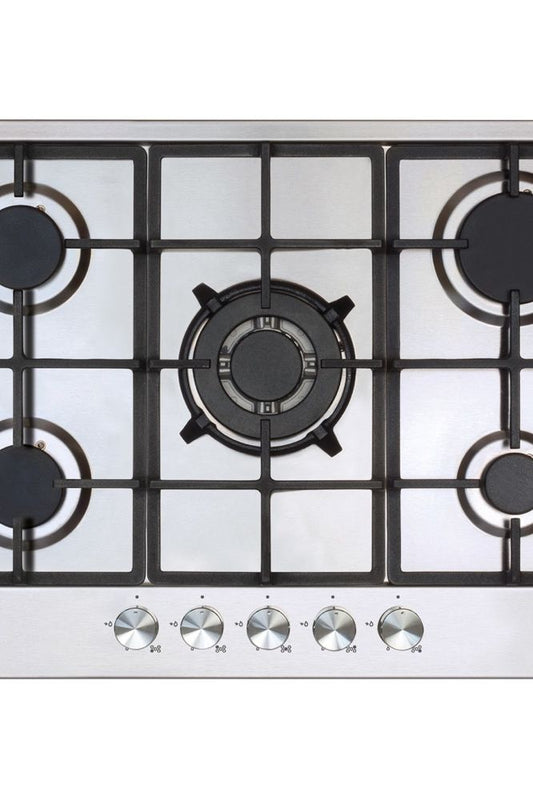 Light Gray AGH7100SS Amica 70cm five burner gas hob