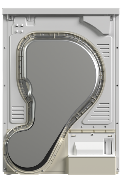 Washing machine drum with internal components on a white background