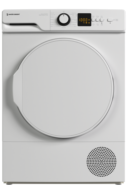 White tumble dryer on a white background