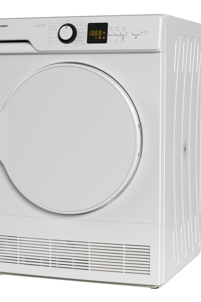 White tumble dryer on a white background