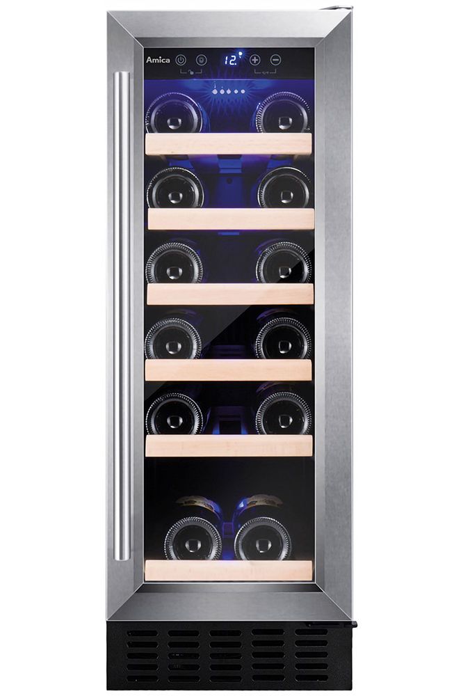 Light Gray AWC300SS Amica Freestanding slimline wine cooler