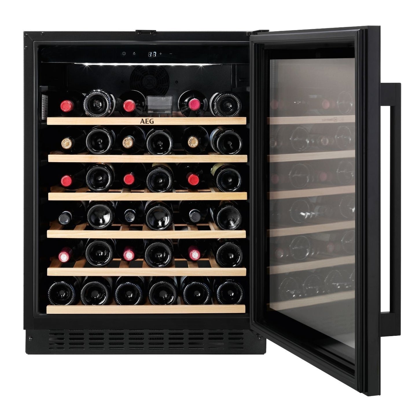 Black AEG 46 Bottle Capacity Single Zone Under Counter Wine Cooler