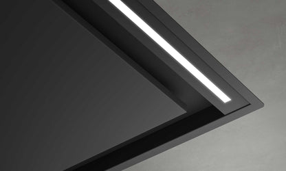 Dark Slate Gray Airforce SILHOUETTE EASY UP Standard Motor 100cm Ceiling Mounted Cooker Hood with Remote Control in Black Steel Finish