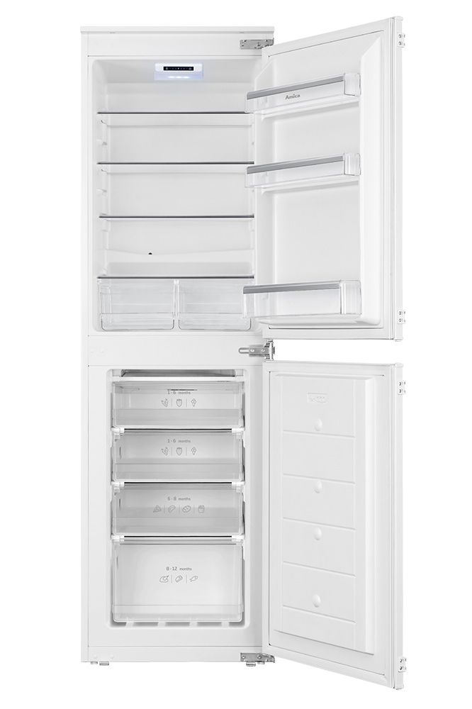 Light Gray BK2963 Amica 54cm integrated 50/50 fridge freezer