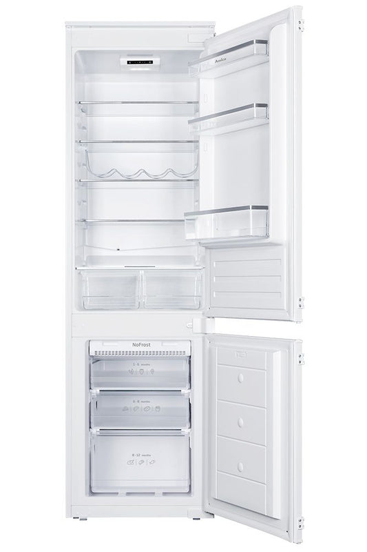 Light Gray BK3163FA Amica 54cm integrated 70/30 frost-free fridge freezer