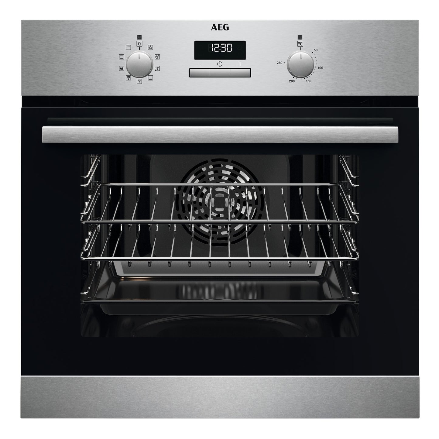 Black AEG 6000 Series BSX23101XM SurroundCook Electric Single Oven - Stainless Steel