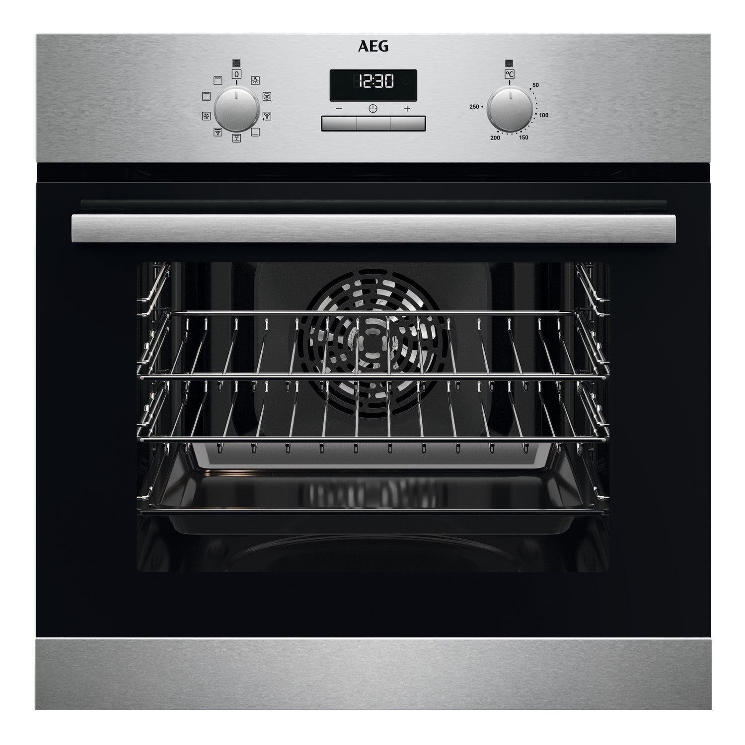 Black AEG 6000 Series BSX23101XM SurroundCook Electric Single Oven - Stainless Steel