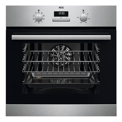Black AEG 6000 Series BSX23101XM SurroundCook Electric Single Oven - Stainless Steel