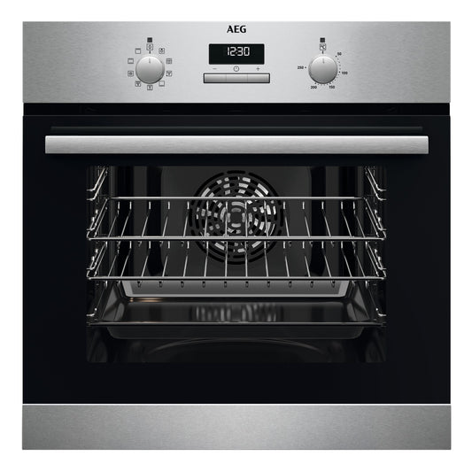 Black AEG 6000 Series BSX23101XM SurroundCook Electric Single Oven - Stainless Steel