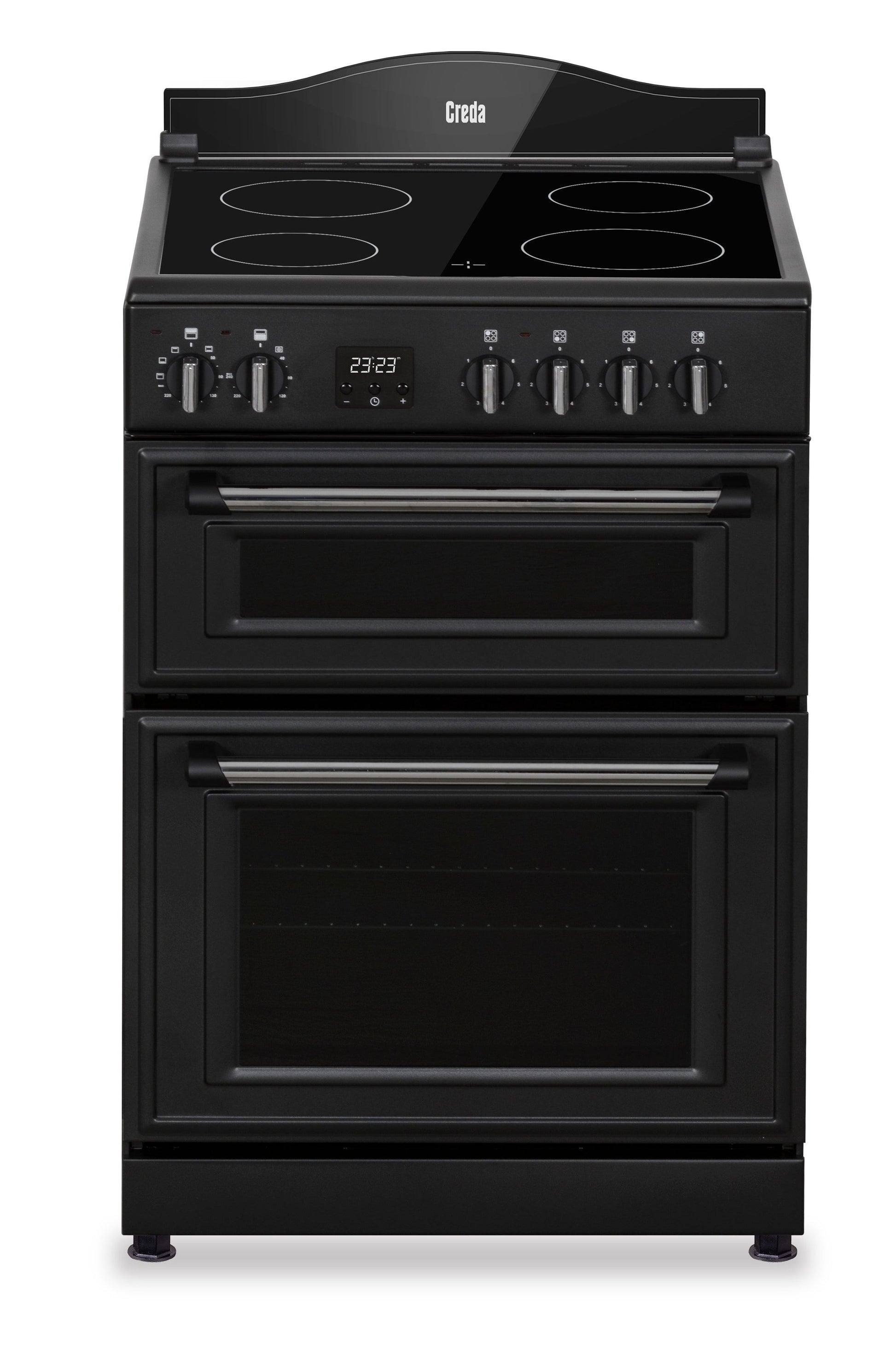 Black Creda C60CMRA Mini Range Anthracite 60cm Ceramic Double