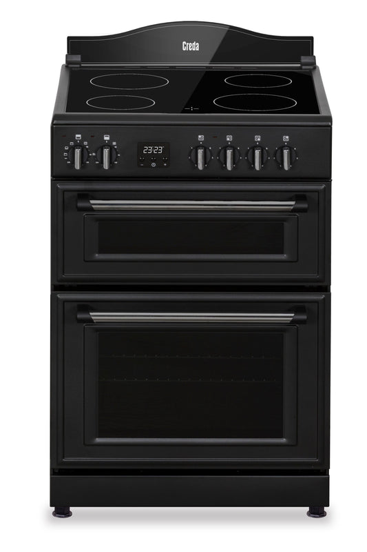 Black Creda C60CMRA Mini Range Anthracite 60cm Ceramic Double