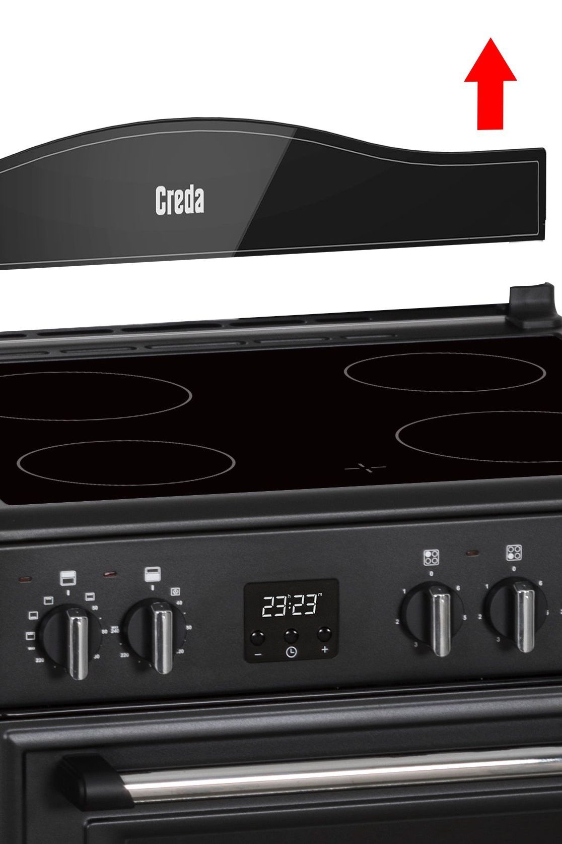Dark Slate Gray Creda C60CMRA Mini Range Anthracite 60cm Ceramic Double