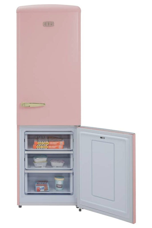 Gray FLORENCE-TEAROSE Retro 60cm freestanding 60/40 fridge freezer