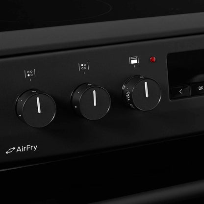 Black CFC6100MB CDA 60cm Freestanding cooker with Ceramic hob and Air fry tray
