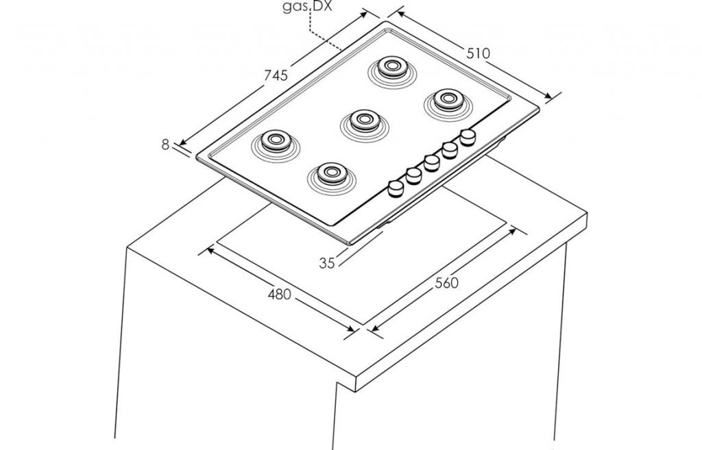 Candy CHG74WX 75cm Gas Hob – Stainless Steel - Core Appliances