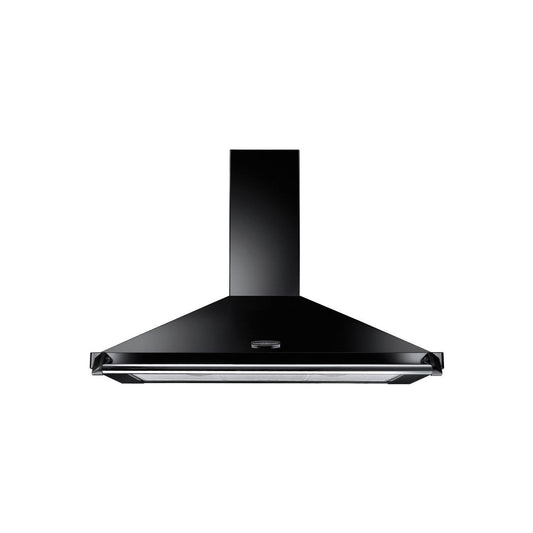 Black Rangemaster Classic 90 Chimney Hood, with Rail