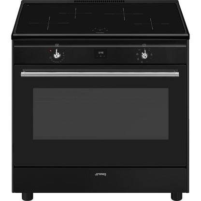 Black Smeg Concert Range Cooker, 900 mm