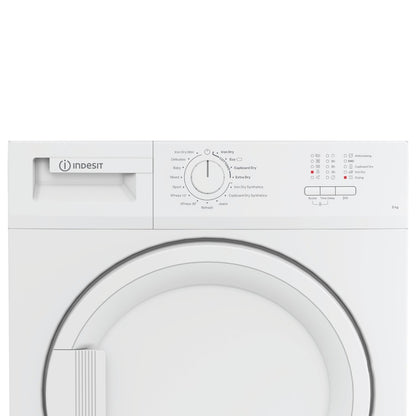 Lavender Indesit 8kg Condenser Tumble Dryer - White