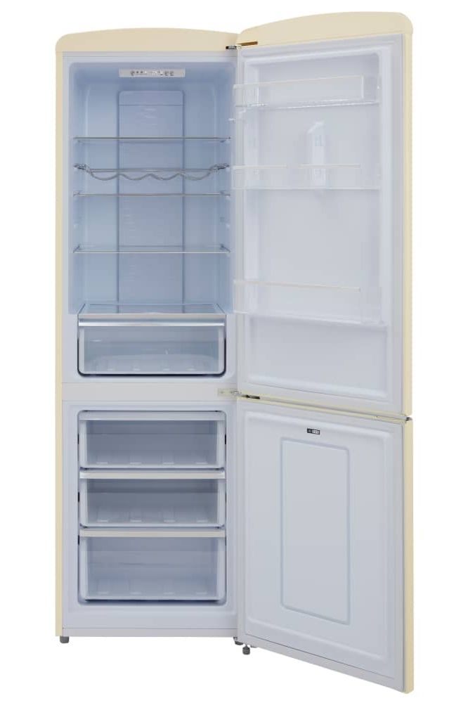 Gray FLORENCE-BARLEY Retro 60cm freestanding frost free 60/40 fridge freezer