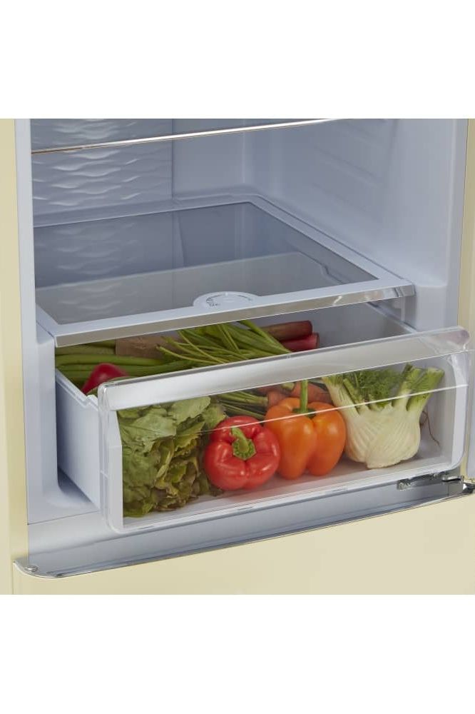 Gray FLORENCE-BARLEY Retro 60cm freestanding frost free 60/40 fridge freezer