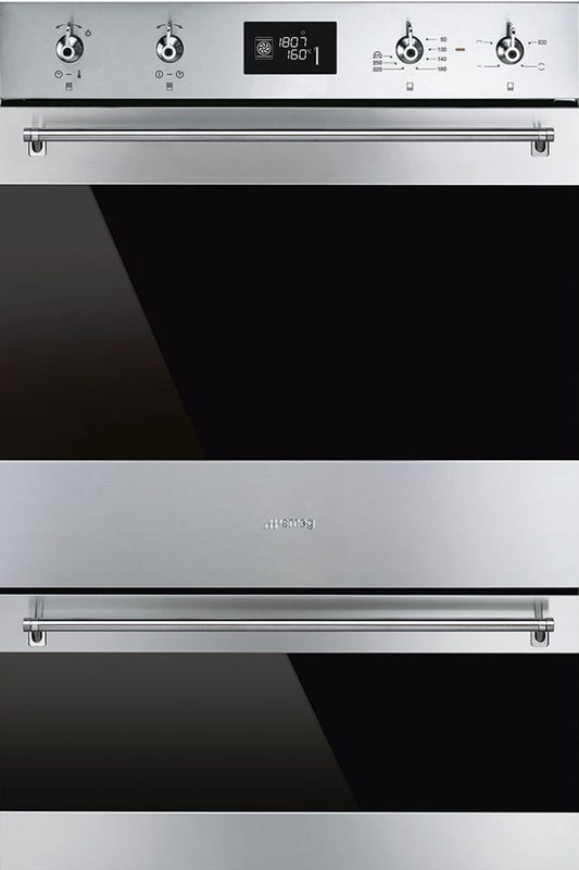 Black SMEG Classic Double Oven, Multifunction, 600 mm