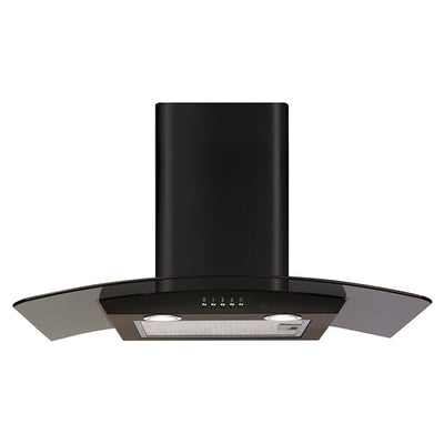 CDA 70cm Curved Glass Chimney Extractor - Black